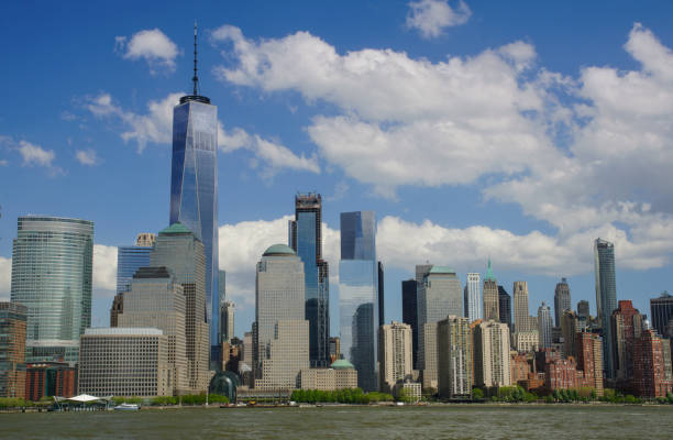 lower manhattan skyline of new york city - borough of north east imagens e fotografias de stock