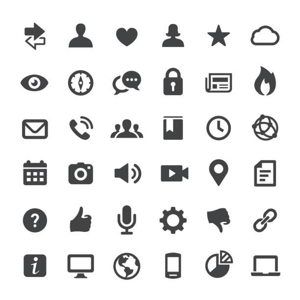 Social Media and Internet Icons - Big Series Social Media and Internet Icons conceptual symbol stock illustrations