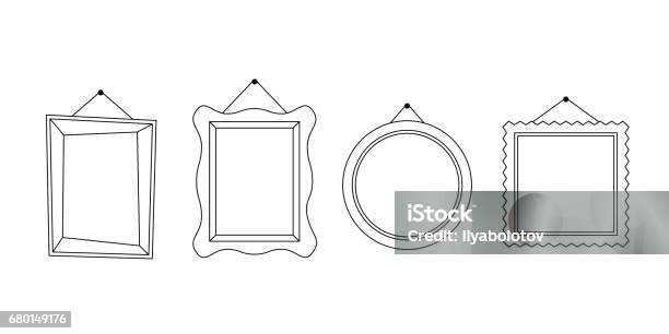 Frames Line Icons Stock Illustration - Download Image Now - Picture Frame, Border - Frame, Construction Frame