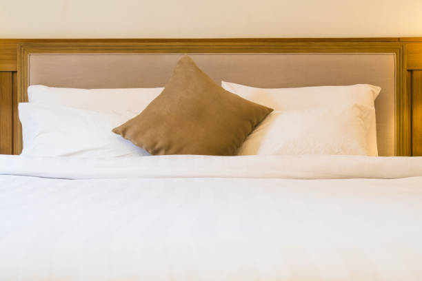 istock bedroom decoration with pillow on bed 680150318