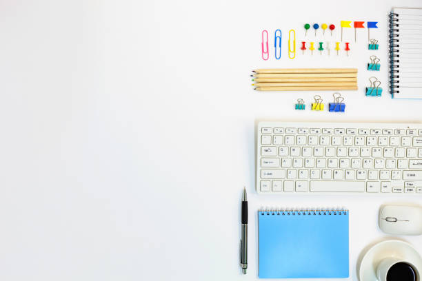 istock Office desk table of Business workplace and business objects. 680159252