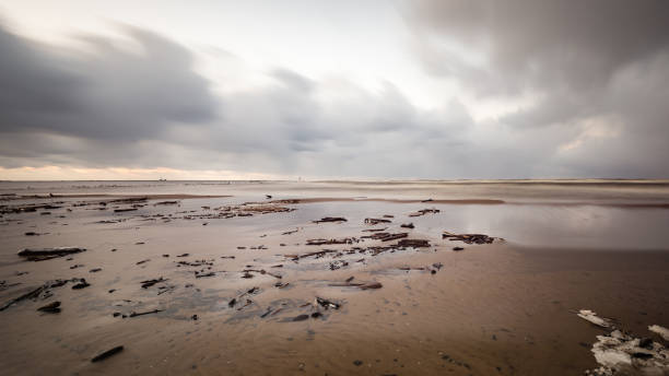 istock Stormy sea in winter with white waves crushing. long exposure 680162304