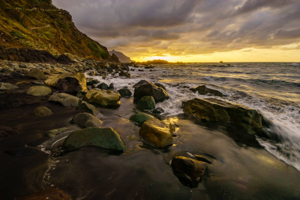 istock Sunset over the atlantic, wild beach, Playa Benijo, Tenerife 680162752