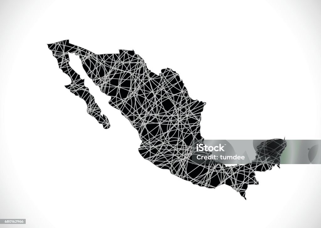 Mexico Abstract Map Map Of Mexico Decorative Idea Design Stock Illustration - Download ...