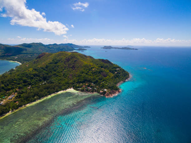 istock Aerial: coastline of Praslin Island, Seychelles 680165244