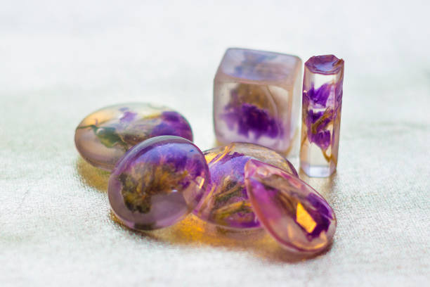 istock crystals made of epoxy resin with Limonium 680166086