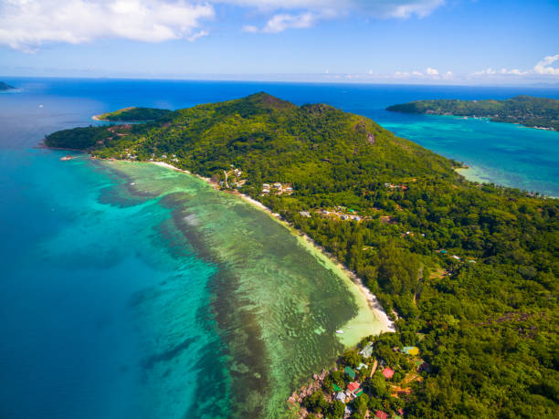 istock Aerial: coastline of Praslin Island, Seychelles 680166504