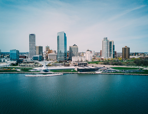 Skyline of the city of Milwaukee, WI.