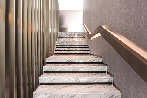 Modern white marble stairs for luxury interior