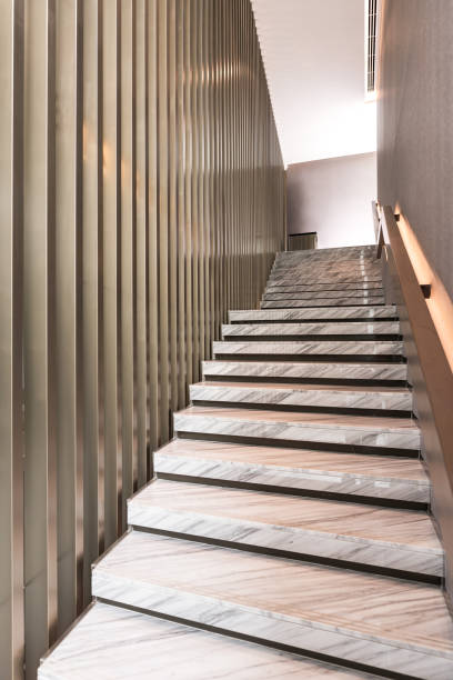 istock Modern white marble stairs for luxury interior 680169772