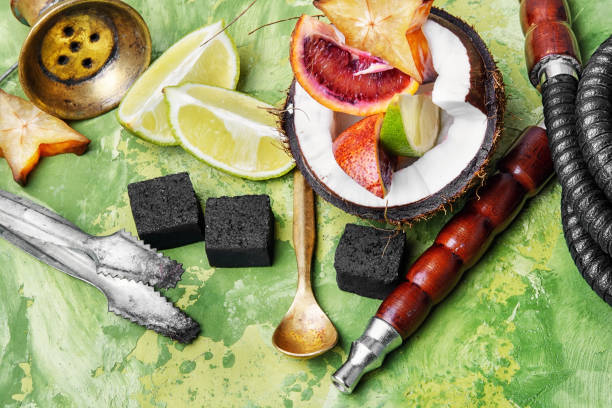istock hookah with taste of tropical fruits 680175388
