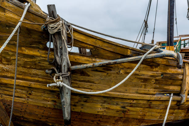 istock Old Boat with Anchor and Planks. 680185670