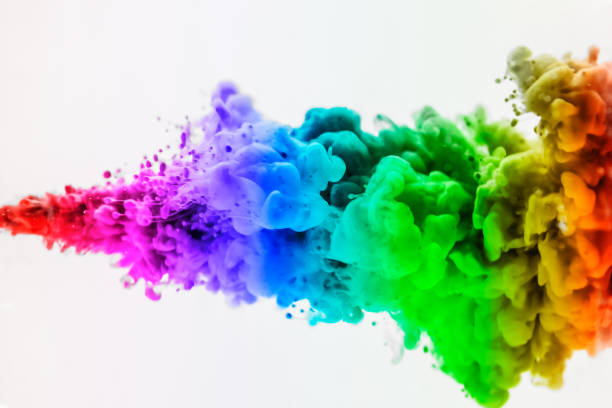 istock Acrylic colors and ink in water. Abstract frame background. Isolated on white. 680194108