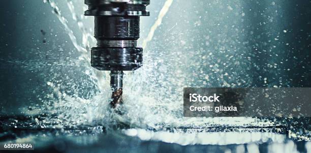 Cnc Machine Drill Stock Photo - Download Image Now - CNC Machine, Drill, Water