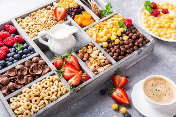 istock Healthy breakfast with coffee and cereals 680195098
