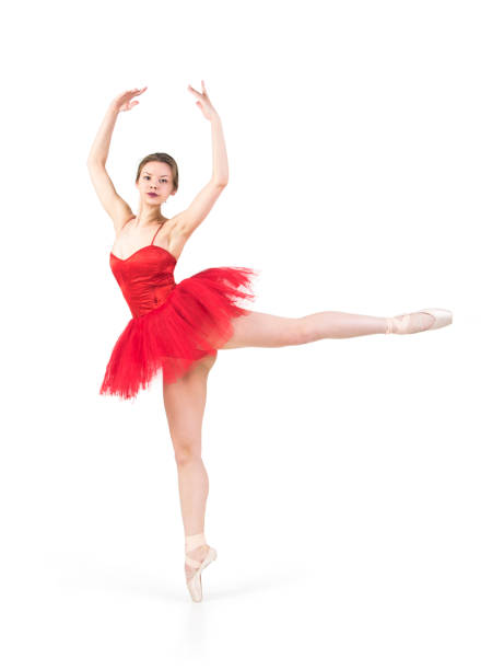 istock Young ballerina in a red tutu. 680195448