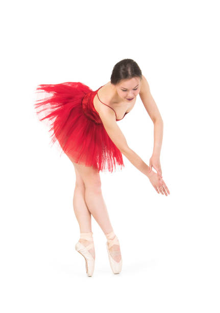 istock Young ballerina in a red tutu. 680195454