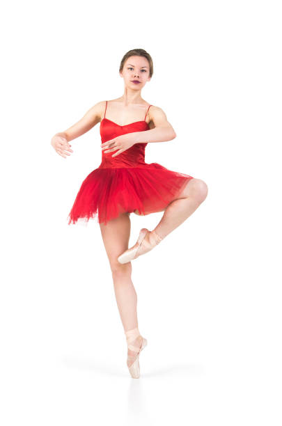 istock Young ballerina in a red tutu. 680195468