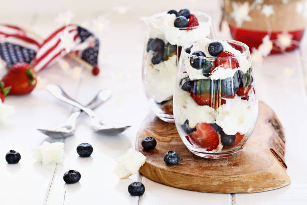 istock Two Blueberry Strawberry Trifles 680220786