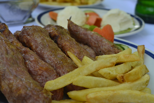 French, fries, kebab, cevapi, restaurant