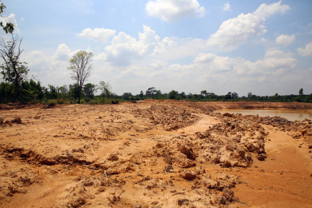 istock The irrigation water reservoir under construction. 680226284