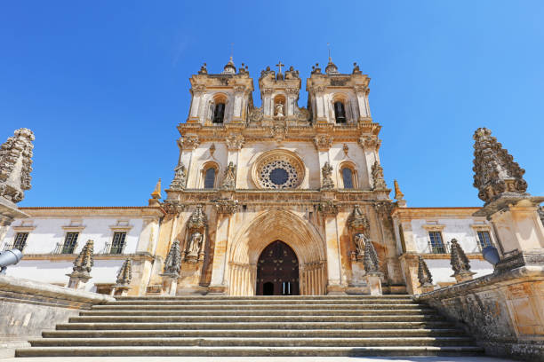 Exterior of Alcobaca Monastery in Central Portugal