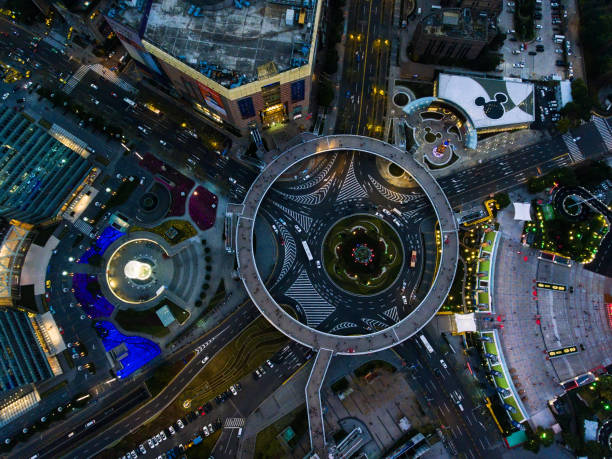 istock Shanghai night aerial view 680234860