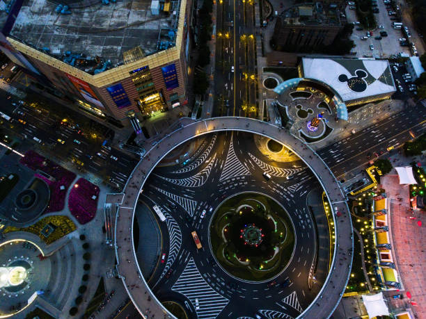 istock Shanghai night aerial view 680234874
