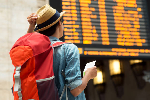 istock Beautiful woman at the train station. 680258392