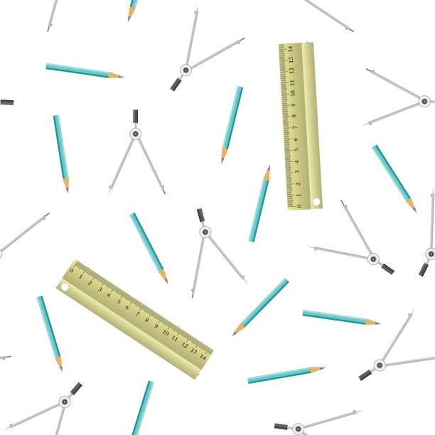 holz-lineale nahtlose muster - ruler wood instrument of measurement measuring stock-grafiken, -clipart, -cartoons und -symbole