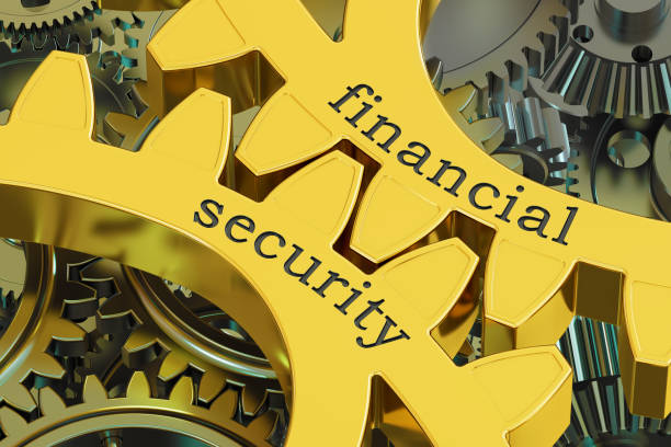 istock Financial Security concept on the gearwheels, 3D rendering 680265022