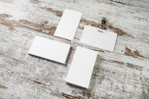 istock Business cards and badge 680275524
