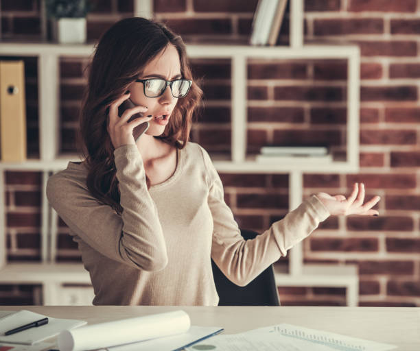 istock Beautiful young business woman working 680276254