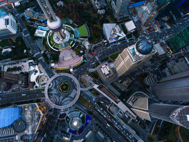 istock Shanghai night aerial view 680280586