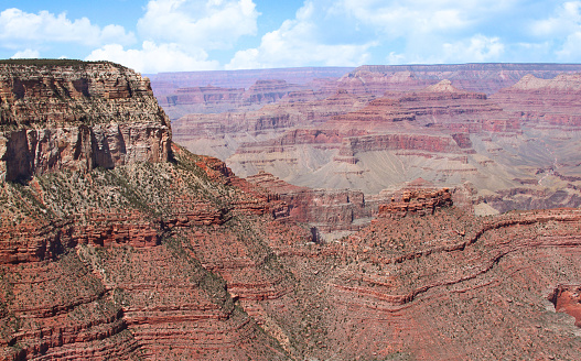 View of different rock formation and layers in Grand Canyon, Arizona