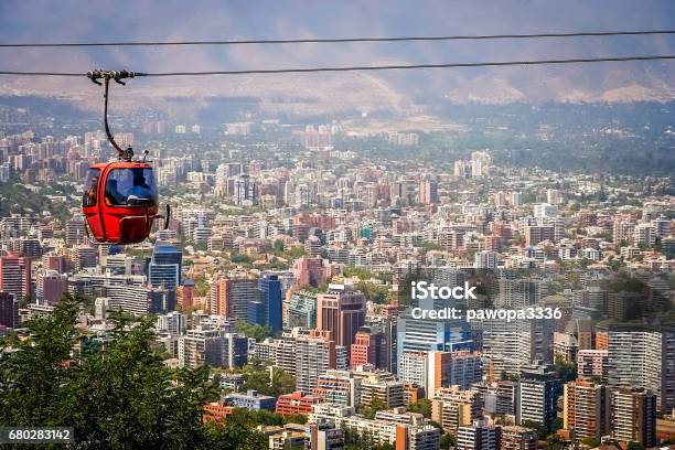 Santiago De Chile Cable Car Stock Photo - Download Image Now - Santiago - Chile, Chile, Above