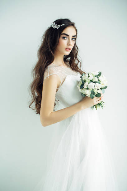istock Studio shot of young beautiful bride 680284180