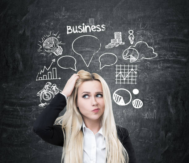 istock Woman scratching head and business bubble 680287098
