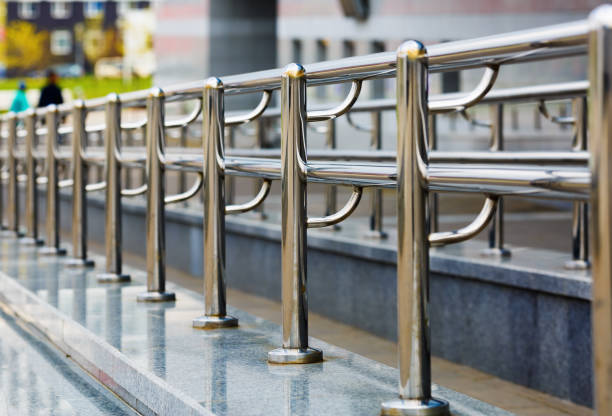 istock Chromium metal fence 680288132