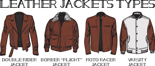 Leather Jackets Types Set Stock Illustration - Download Image Now ...