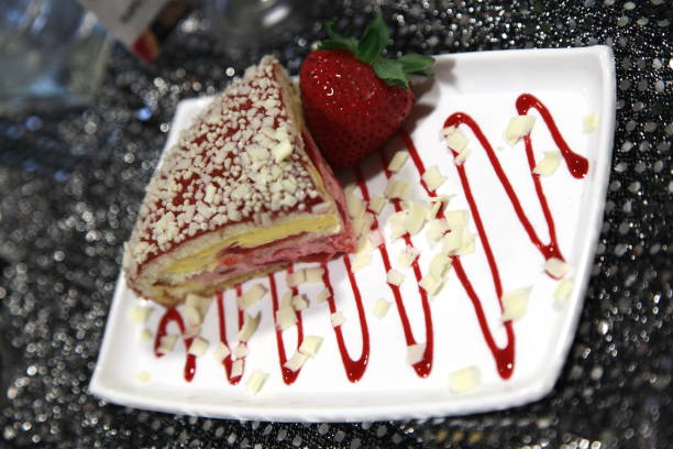 istock Dessert. White chocolate. Strawberry cake. 680294752