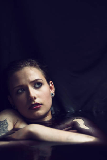 Beautiful Woman In Black Water