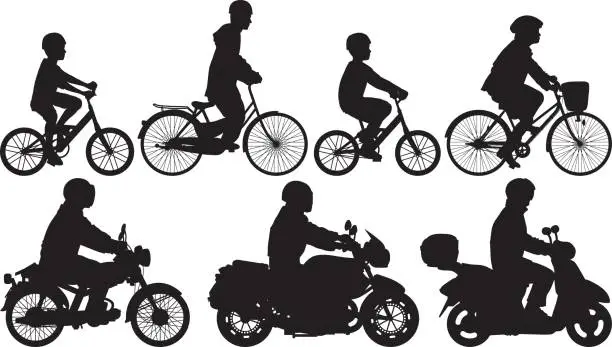 Vector illustration of Bikers