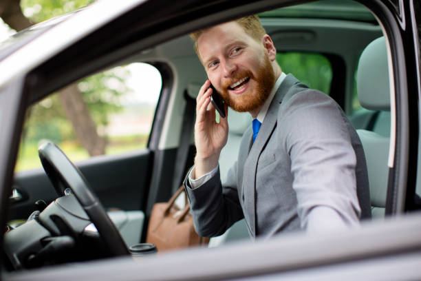 istock Having business call in the car 680309792