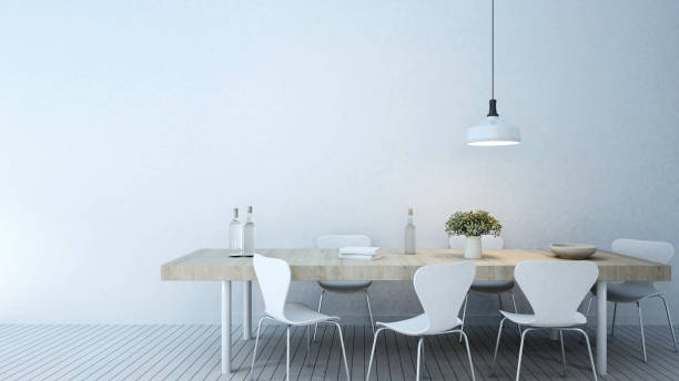 istock dining room in home or apartment - 3D Rendering 680312016