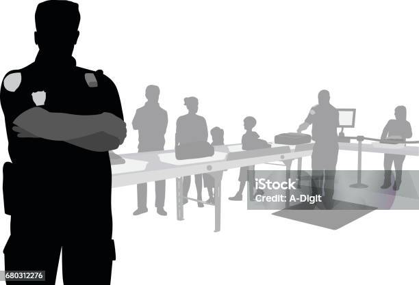 Airport Customs Stock Illustration - Download Image Now - Police Force, In Silhouette, Transportation Security Administration