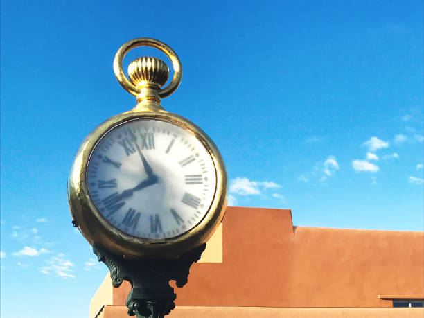 istock Santa Fe, NM: Historic Spitz Clock on Santa Fe Plaza 680321712