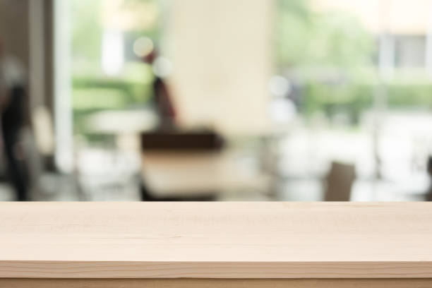 istock table top on blurred background,Space available for the product 680327660