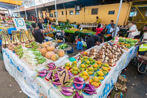 Kinshasa, Democratic Republic Of Congo - March 24, 2023 : Street market in Kinshasa in Democratic Republic of Congo.