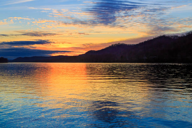 Ohio River Sunset stock photo